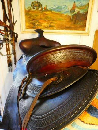 Vintage Western Ranch Saddle Rare Art Lichtenberger - Fergurson Co