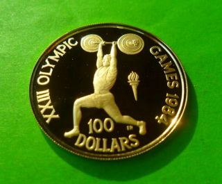 Solomon Islands - 100 Dollars 1984 - Gold Coin - Olympic Games - Km 21 - Rare