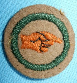 Antique 1908 - 1928 Boy Scouts Guide Khaki Proficiency Felt Badge Patch Scouting