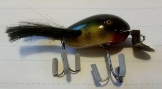 Vintage Creek Chub Dingbat Fishing Lure Glass Eyes.  Big Lure 4 1/8 " Overall.