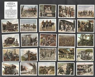 German World War 1 Rare Privat Photo Cigarette Cards Army Battle Soldiers Tank