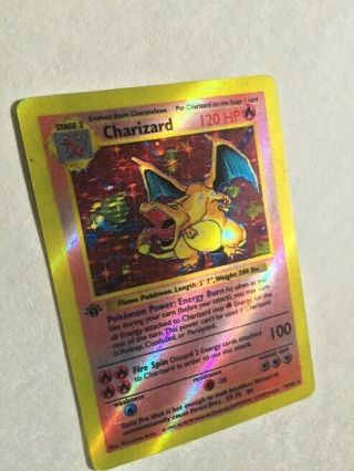 1st Edition Shadowless Charizard 4/102 Base Set Pokemon Card Holographic Rare