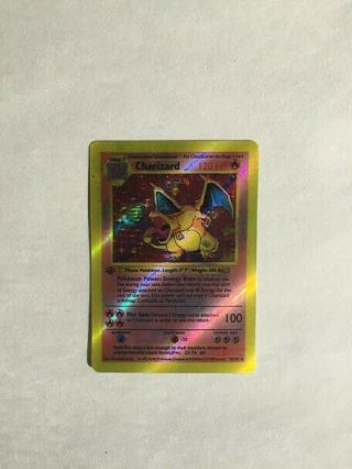 1st Edition Shadowless Charizard 4/102 Base Set Pokemon Card Holographic Rare 3