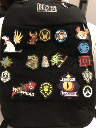 Blizzard Blizzcon 2017 Backpack With Rare Badges And Pins