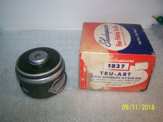 Vintage Shakespeare No 1847 Automatic Silent Tru - Art Fly Fishing Reel - W/box