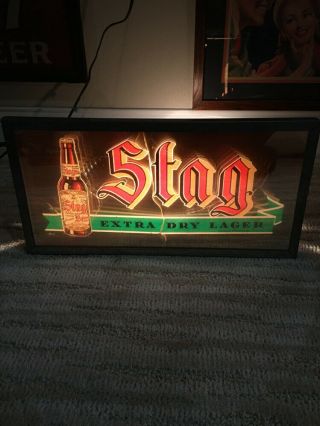 Rare 1930’s Stag Griesedieck Western Rog Box Lighted Sign / Illinois Beer /