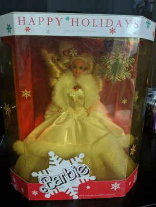 1989 Happy Holidays Christmas Barbie Doll 2nd Year In Series
