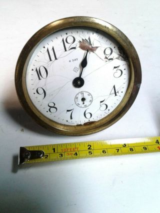 Rare Antique Ansonia Clock Co.  Wind Up Brass Short Running Time,  Project Clock