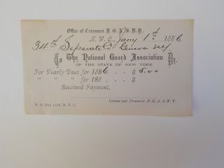 Civil War Veterans Document 34th Separate Co.  Geneva York Antique Paper Nr