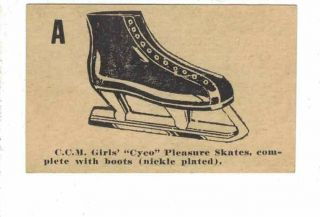 Xxtreme Rare 1933 Jack Frost Bar Ccm Skate Card - Letter A - Nrmt