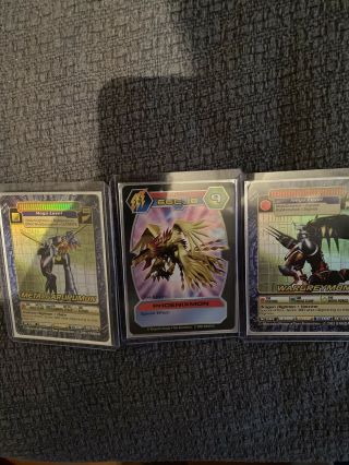 Rare Digimon Wargreymon St - 84 Holo Foil Series 3 And 2 Other Cards