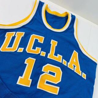 Vintage UCLA Bruins Basketball 12 Jersey Shorts Medalist Sand Knit Rare Uniform 2