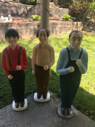 Very Rare Vintage 3 Stooges Blow Molds - - " 1999 " - Signed Don Featherstone