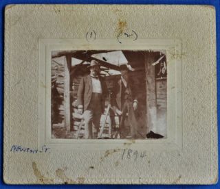 Small Antique Photo 2 Men Name Garland Wooding Stovall 1894 Danville Va