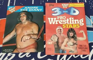 1985 Topps Wwf 3 - D Pro Wrestling Stars 10 Andre The Giant With Wrapper Rare