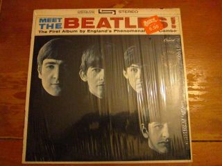 The Beatles Meet Beatles Rare Capitol Stereo Lp W/original Wrap & Sticker
