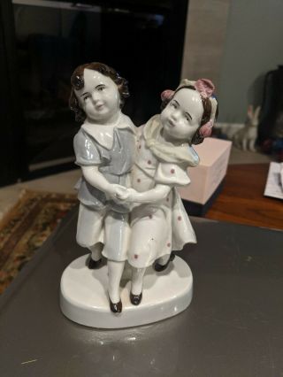Vintage Porcelain Boy & Girl Dancing Figurine,  Germany