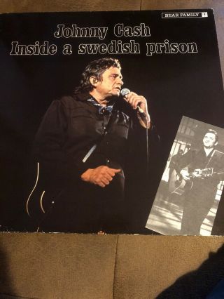 Johnny Cash ‎inside A Swedish Prison Lp 1982 Bear Family Label Rare Dutch