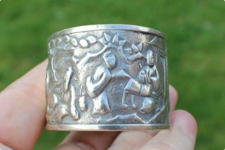 Antique Chinese Export Solid Silver Napkin Ring (r2951)