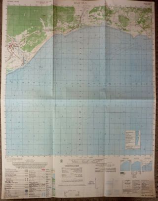 6530 Ii - Rare Map - Ham Tan - 1969 Map - Nui Dat - South China Sea,  Vietnam War