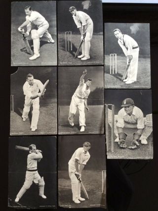 Topical Times Cricket Antique 1930s Photograph Set Of 8 Complete - Denis Compton