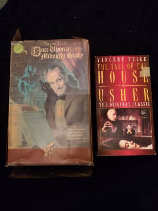 2 Vhs Horror Rare Big Box Video Gem Vincent Price Once Upon A Midnight Scary