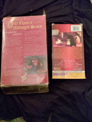 2 VHS HORROR RARE BIG BOX VIDEO GEM VINCENT PRICE ONCE UPON A MIDNIGHT SCARY 2