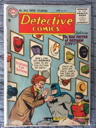 Rare 1956 Silver Age Detective Comics 230 Key 1st Mad Hatter Complete