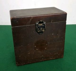 Vintage Wooden Lidded Storage Box 19 X 11.  5 X 18 Possibly Telephone Bell Box