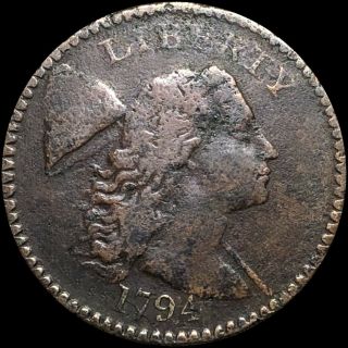 1794 Flowing Hair Large Cent Lightly Circulated Rare Key Date Philly 1c Copper