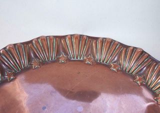 Antique/Vintage MIDLE EAST Arts & Crafts Solid COPPER TRAY 10 