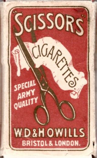 Orig Rare Scissors Cigarette Pack W D & H O Wills,  Tobacciana,  Smoking Interest