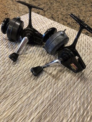 (2) VINTAGE Mitchell Garcia 320 Spinning Fishing Reels Made in France 2