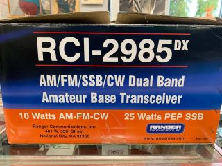 Ranger RCI - 2985DX SSB/CW Dual Band Amateur Transceiver - 10 & 12 Meters - Rare 2