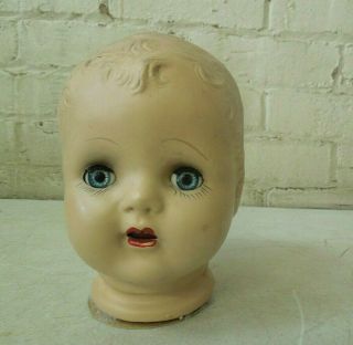 Vintage Axax 15 1/2 " Circumference Composition Doll Head Sleep Eyes & Open Mouth