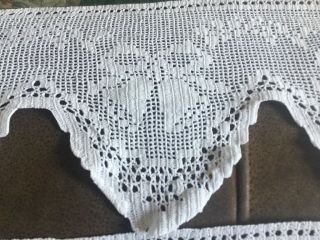 AmazingVintage Handmade crochet Wedding Bells And Flowers 4yd X8” 2