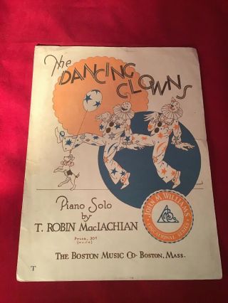 Antique Sheet Music The Dancing Clowns Coptright 1931 The Boston Music Co.