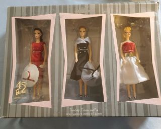 Hallmark Barbie 45th Anniversary Friendship Fashion & Fun Figurine Set Of 3 2004
