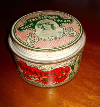 Antique Theatrical Cold Cream Tin Canister
