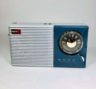 Very Rare Vintage Blue Gray Sony Tr - 83 Transistor Radio From Japan - 1958