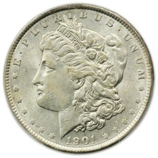 1901 Morgan Dollar Pcgs Au - 55,  Rare,  Large Silver Coin [4351.  01]