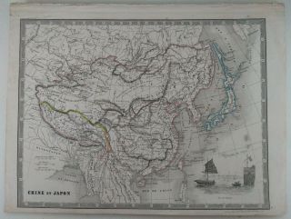 c1860s CHINA and JAPAN Louis Antoine CHINE et JAPON antique map 3