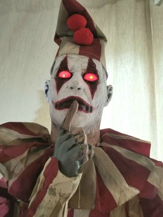 Silent And Deadly Clown Spirit Halloween Rare Life Size Animated Prop Carnival &