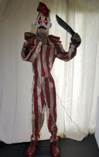 SILENT AND DEADLY Clown Spirit Halloween RARE life size animated prop carnival & 2