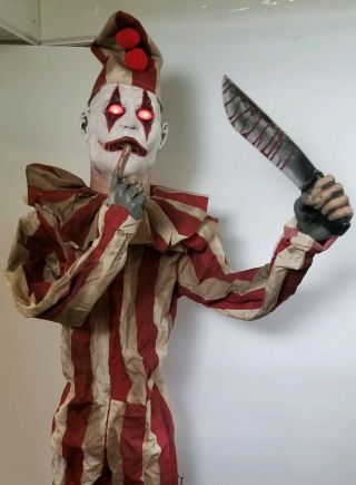 SILENT AND DEADLY Clown Spirit Halloween RARE life size animated prop carnival & 3