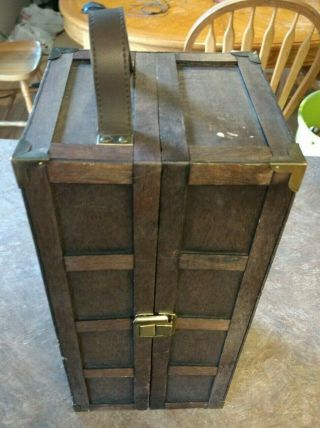 Charming Vtg Small Wooden Doll Chest/trunk Slatted Wood For Under 9 " Dolls