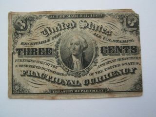Antique Civil War Era Fractional Currency Three Cents See All Items