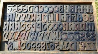 Letterpress Wood 2 5/8 " Incredible Alphabet 86pcs Rare Day & Collins Typeface