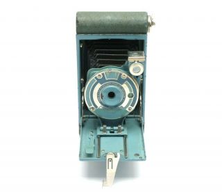 Rare Kodak Petite Lightning Bolt Art Deco Folding 127 Camera,  Light Blue 30072 3