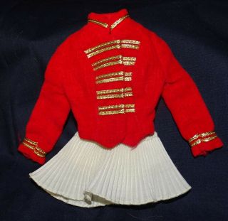 Barbie Doll 0875 Drum Majorette 1964 - 65 Red Velvet Gold Trim Jacket & Skirt